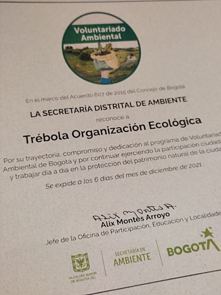 Diploma reconocimiento Trebola